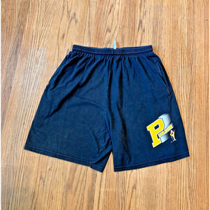 VTG Purdue Santee Shorts XL Black Boilermakers Cotton Baseball Gym Hanes 90s